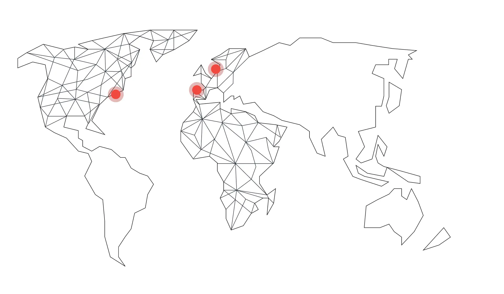 World map with highlighted production locations