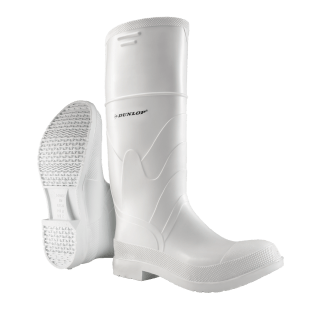 Dunlop White PVC steel toe