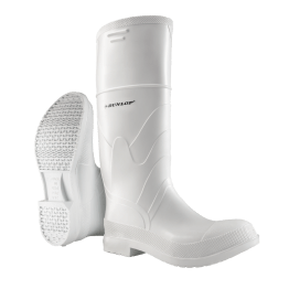 Dunlop White PVC steel toe